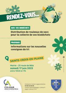 Distribution de rouleaux de sacs biodéchets